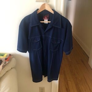 Vintage WD Sportswear Polo Button Up 🐉 Men’s Shirt - Large